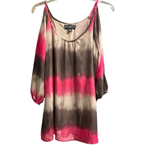 INC International Concepts Striped Long Sleeve Top - Size Medium - Picture 1 of 4